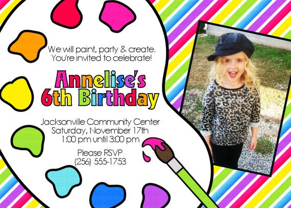 Artist Painting Party Birthday Invitation Il_570xn
