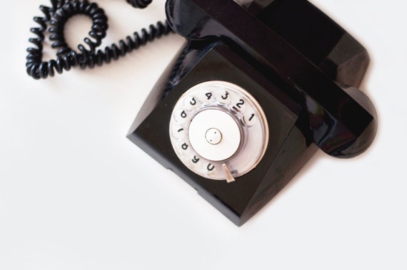 Vintage Rotary phone - Black - Vintage Home Decor - made in Soviet Union