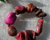 FREESHIPPING Jewel tone colors Bracelet - no ordinary beads - StudioSabine