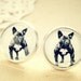 Retro, Vintage Cute Black French Bulldog Stud Earrings - Free Shipping - Made to order :)