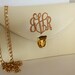 Monogrammed  Clutch Purse-BEIGE (ivory)