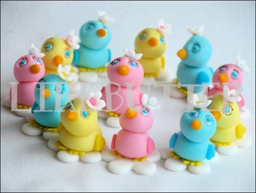 Sweet Little Baby Bird Cupcake Toppers by LikeButter