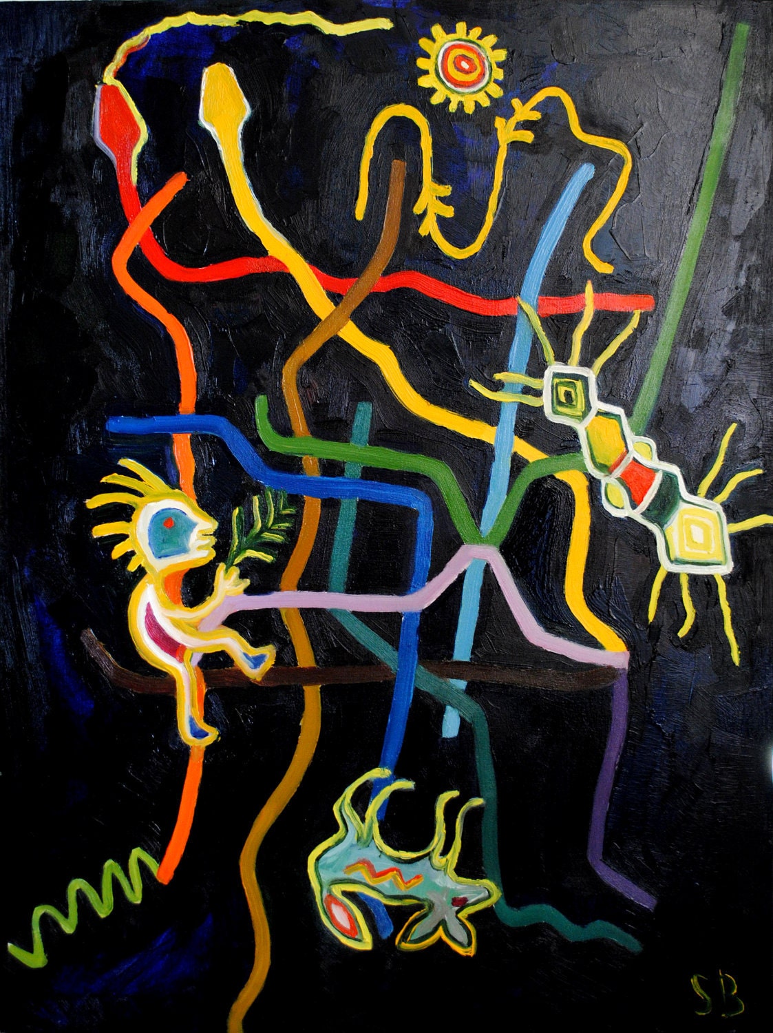 Original Oil Painting 'Subway Visions II. Mexico City'. Fine Art Prints Also Available