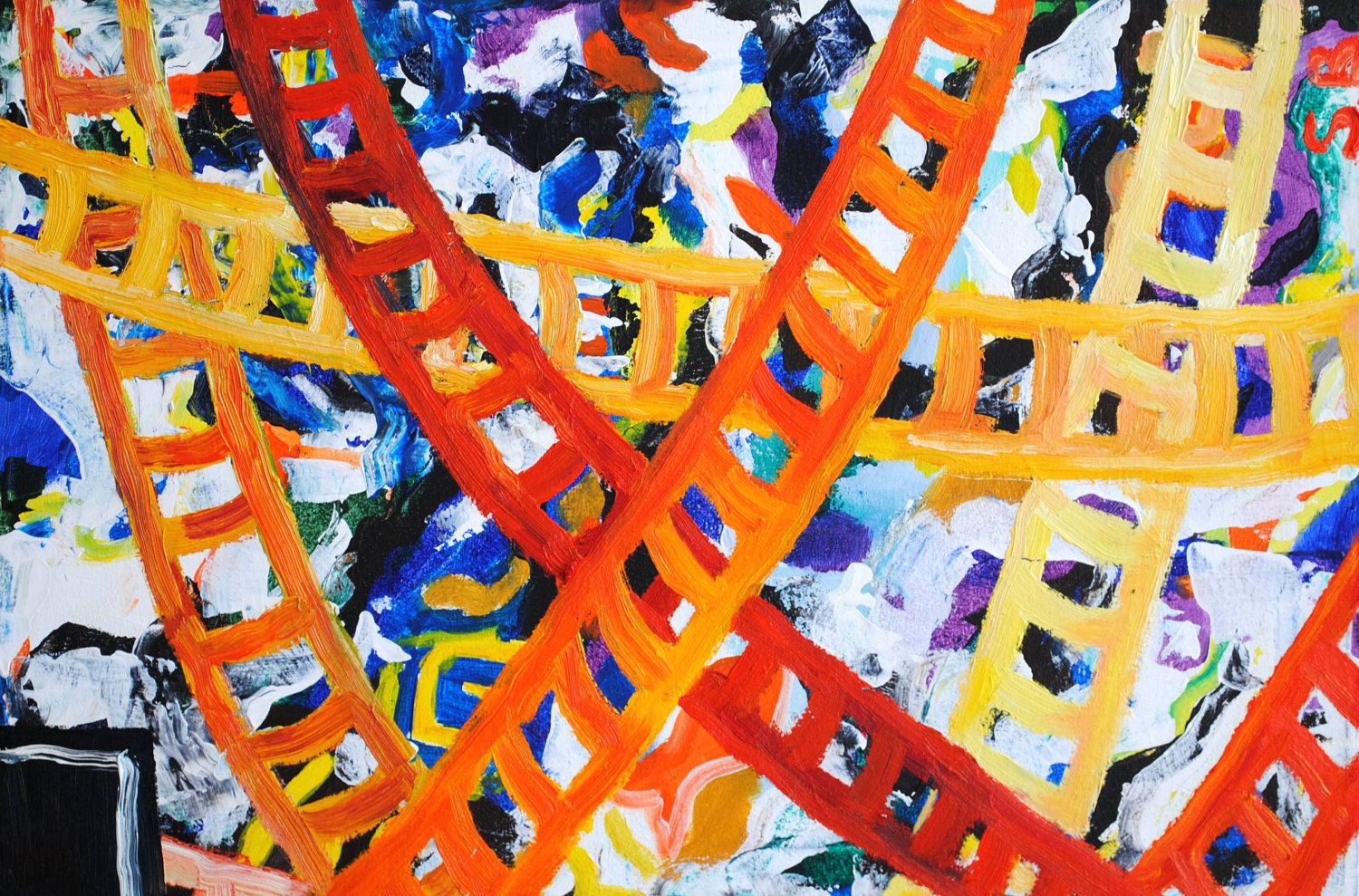 Original Oil Painting "Railway". Fine Art Prints Also Available