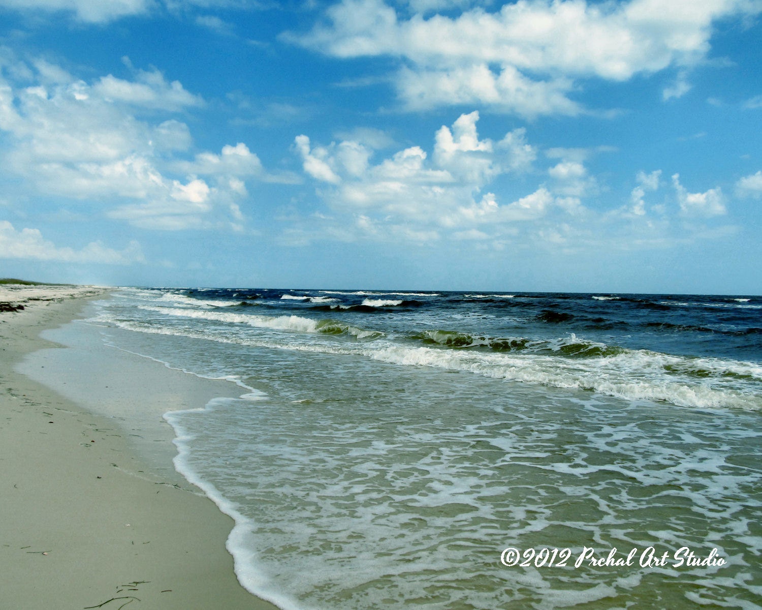 Landscape Photography, Ocean Photo, Beach Photo, Blue Sky, 8x10 Print by John Prchal
