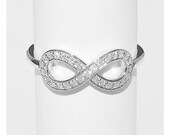 Small 14k White Gold Diamond Infinity Ring - skinnyBLING