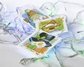 SALE 40% Christmas Decoupage Triple Panel, Home Decoration with Santa Claus, Snowman and Deer