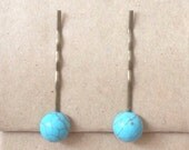 Turquoise Hair grips