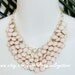 NEW Pink / milk pink Bib Necklace, Chunky Necklace, Statement Necklace