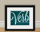 Grammar Print Verb Part of Speech English Print Geekery Gift - Teacher Gift / Gifts for Teachers Book Lover Typographic Poster