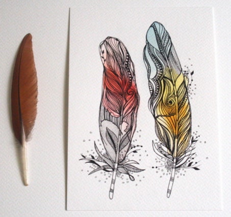 Faith and Hope. 5"x7" Original Illustration, Ink and Water Colors