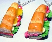 Polymer Clay Sandwich Necklace , Subway Necklace, Polymer Clay Jewelry, Kawaii Polymer Clay Charm Sandwich Necklace, Kawaii Jewelry