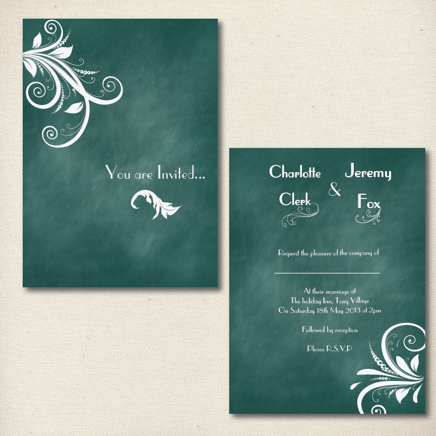 Vintage 1920s, Art Deco inspired Professionally Printed Wedding Invitation Il_570xn