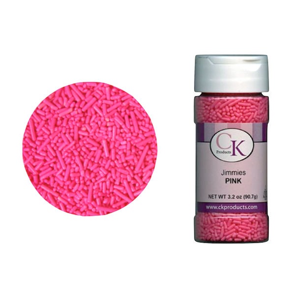 3.2 OZ. Pink Jimmies - Edible Cake Decoration - Baking Candy Making Party Supplies Il_570xn