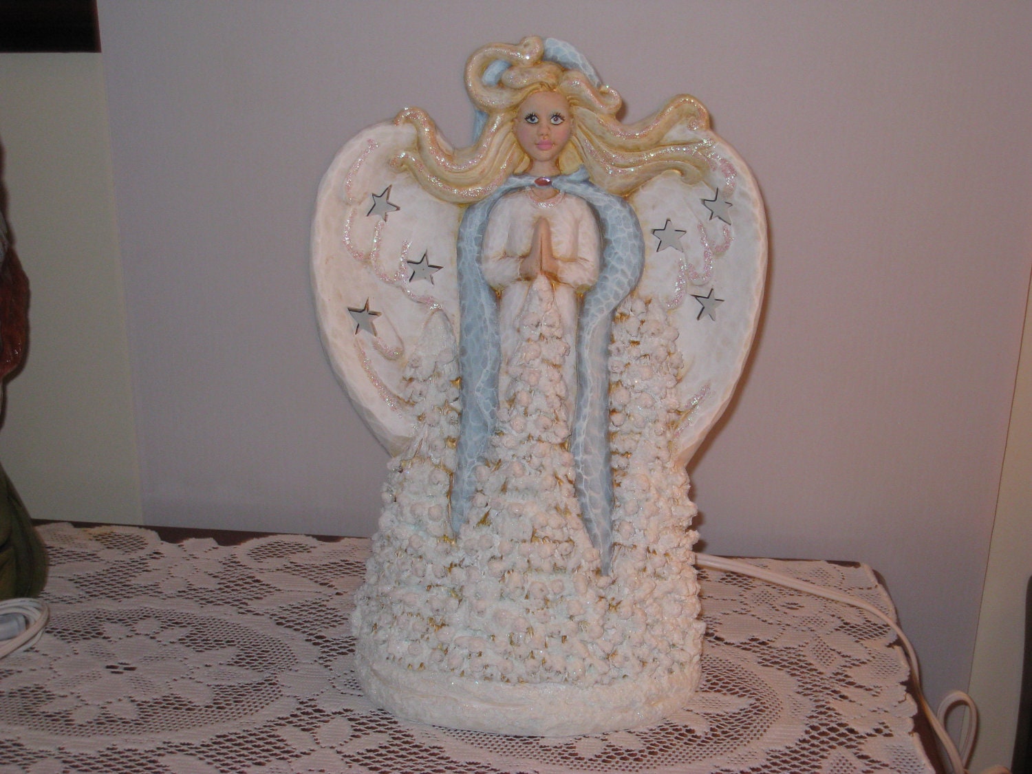 Items similar to Christmas, Ceramic Snow Angel hand painted by Joan