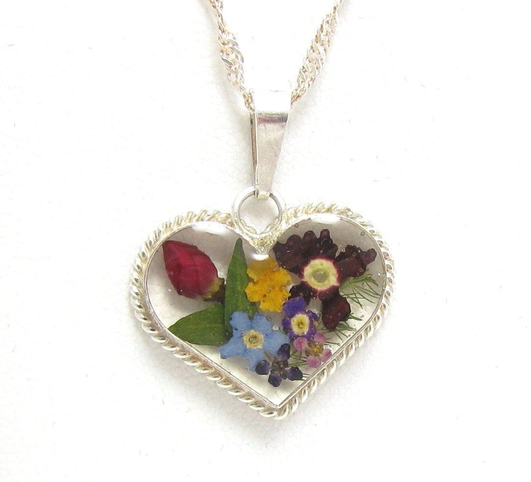 Italy Sterling Silver Necklace With Flowers In Acrylic