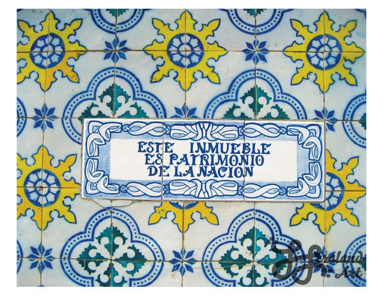 Peru Spanish Tiles Photography 8x10 Art Print Modern Home Decor Color