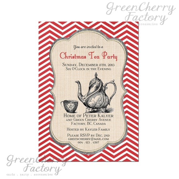 items-similar-to-printable-christmas-tea-party-invitation-red-chevron