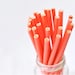 Paper Straw Solid Color - Coral x 25