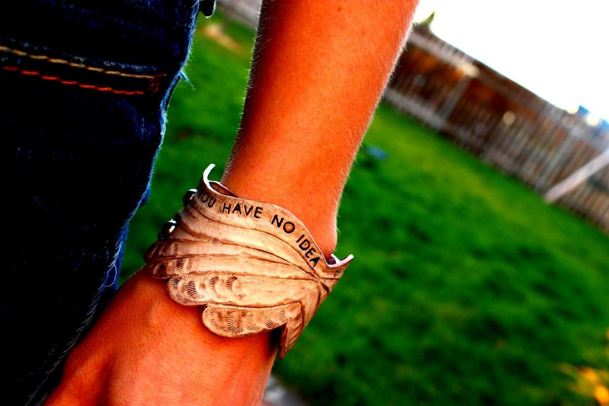 WonderCam Hand Tooled Leather Cuff - CUSTOM Made to Order