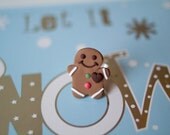 gingerbread man polymer clay holiday ring