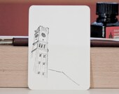 ORIGINAL UNIQUE ACEO ooak card architecture drawing sketching ink Berlin townhall Schoeneberg