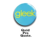 Glee- "gleek" in yellow and aqua- pinback button