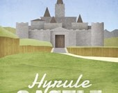 Hyrule Castle (13x19 print) - Zelda Travel Poster
