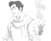 AVATAR The Legend of KORRA MAKO Original Art Drawing Last Airbender Firebender Nickelodeon