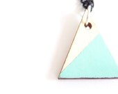 Triangle Necklace in Mint. Geometric Necklace. Simple Necklace. Color Block. Minimalist.