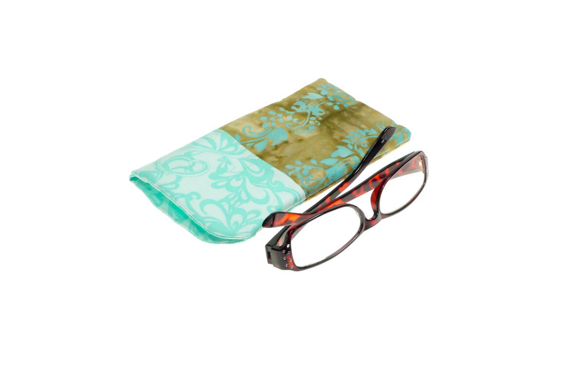 Items similar to designer fabric eyeglass pouch, eye glass case