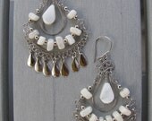 Resort Collection: White natural stone earrings