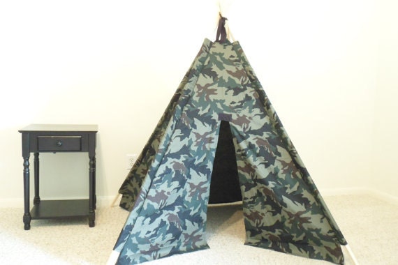made to order camouflage tent, Children's Tent, Teepee, Play Tent, Tipi, Wigwam or Kids Fort