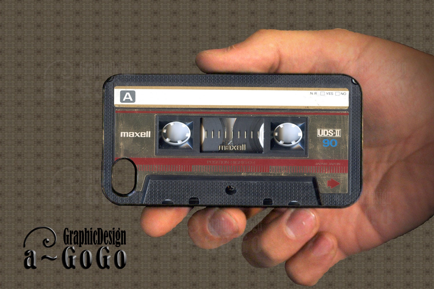 Iphone 4 case, Cassette Tape design, custom cell phone case, Original design