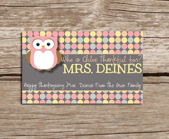 Teacher Appreciation Printable - Teacher Appreciation Gift - Thanksgiving Thankful for You Card - Appreciation Card - Postcard - Owl Card Il_570xn