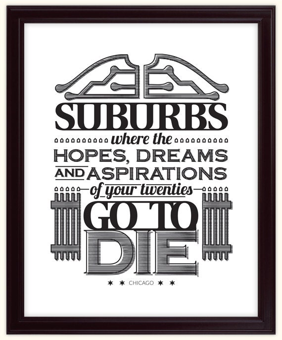 Chicago Suburbs 11x14 Silk Screen Poster