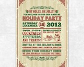 Printable Christmas Invitation - Holiday Party, Vintage