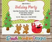 Santas Sleigh Ride V1 Party Invitation  -  DIY PRINTABLE Digital Invitation