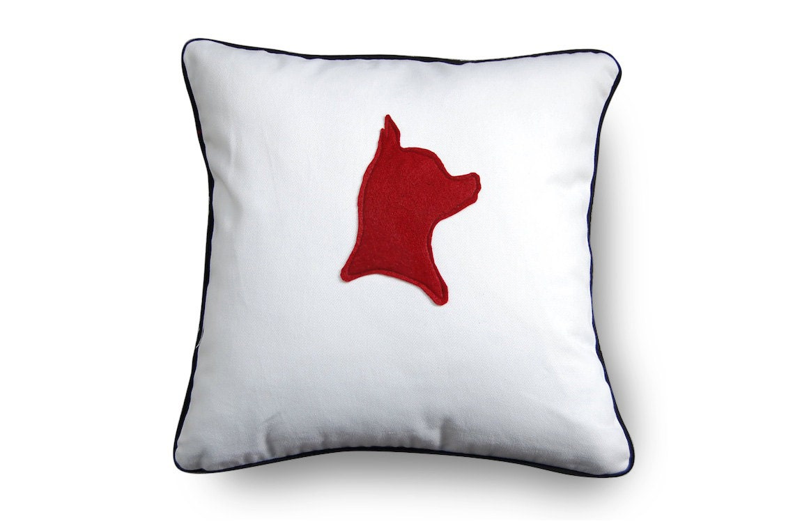 Red Chihuahua Silhouette Pillow 18x18 inch Pillow Insert Included