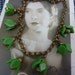 KITCHEN GREEN Art Deco vintage glass and brass necklace