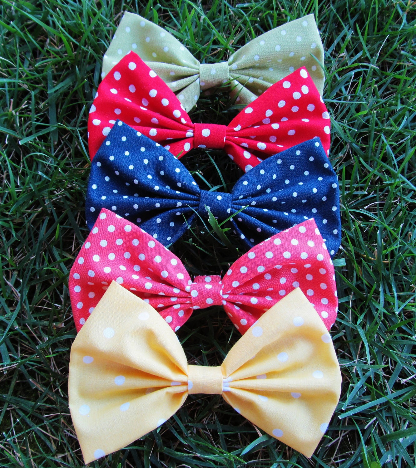Retro Vintage Polka Dot Big Hair Bows