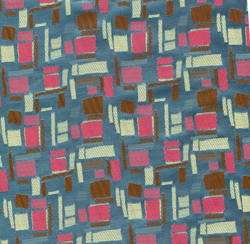 Turquoise Silk Brocade Fabric - 1 Yard