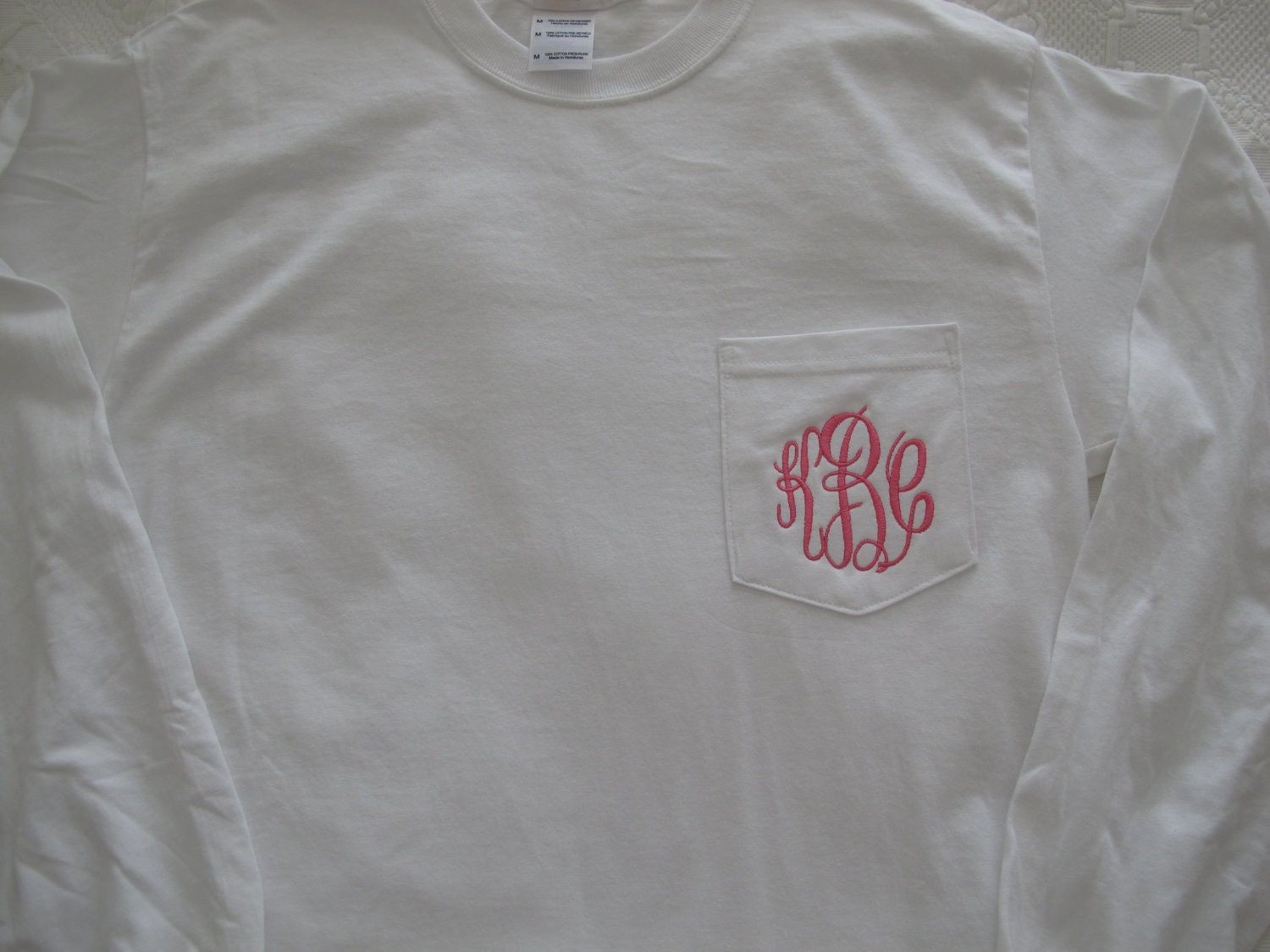 Long Sleeve monogrammed pocket tee