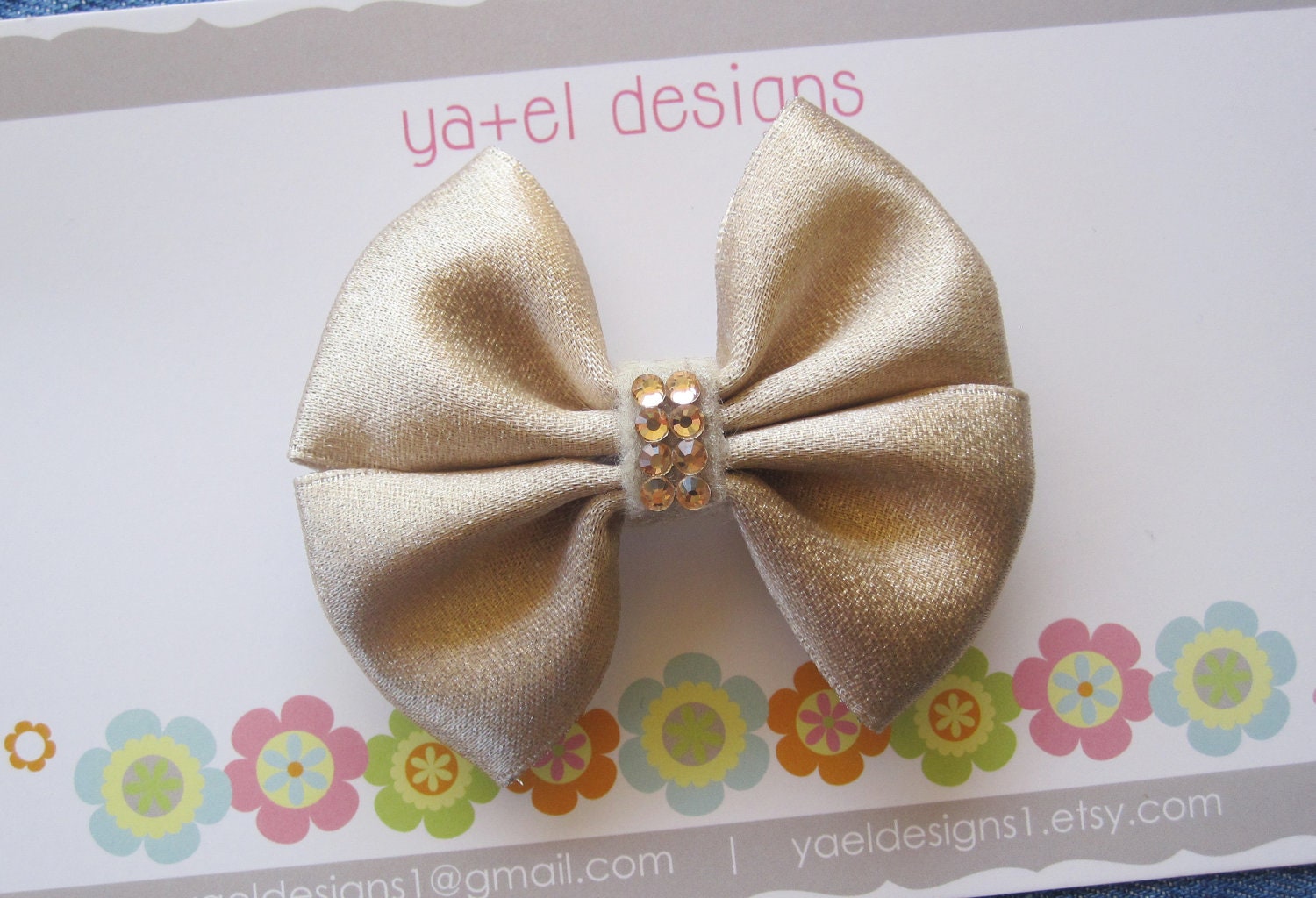 Baby Hair Bows -Baby Hair Accessories-Vintage Gold and Rhinestones - Baby Hair Clips - Girl Alligator Clip - Newborn Headband