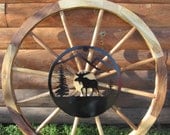 Wagon wheel plasma cut art