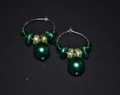 Jade Dangle Hoop Earrings