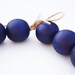Navy - dark blue wooden necklace, round beads