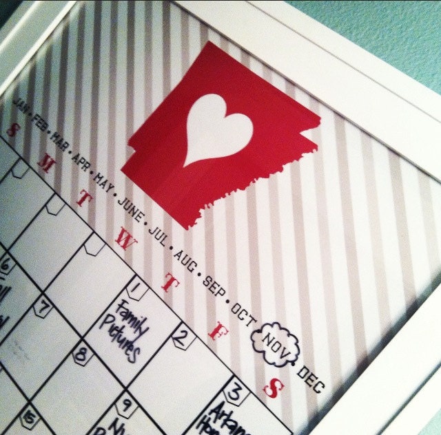 Arkansas Perpetual Dry-Erase Calendar Print