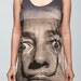 Salvador Dali Shirt Surrealism Moustache Shirt Women Tank Top Black Shirt Tunic Top Vest Sleeveless Women T-Shirt Size S M
