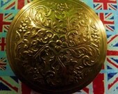 1920's Dhaussy Compact Vintage Compact Gold Repousse Powder Compact Mirror Compact bridesmaids gift pocket mirror antique compact